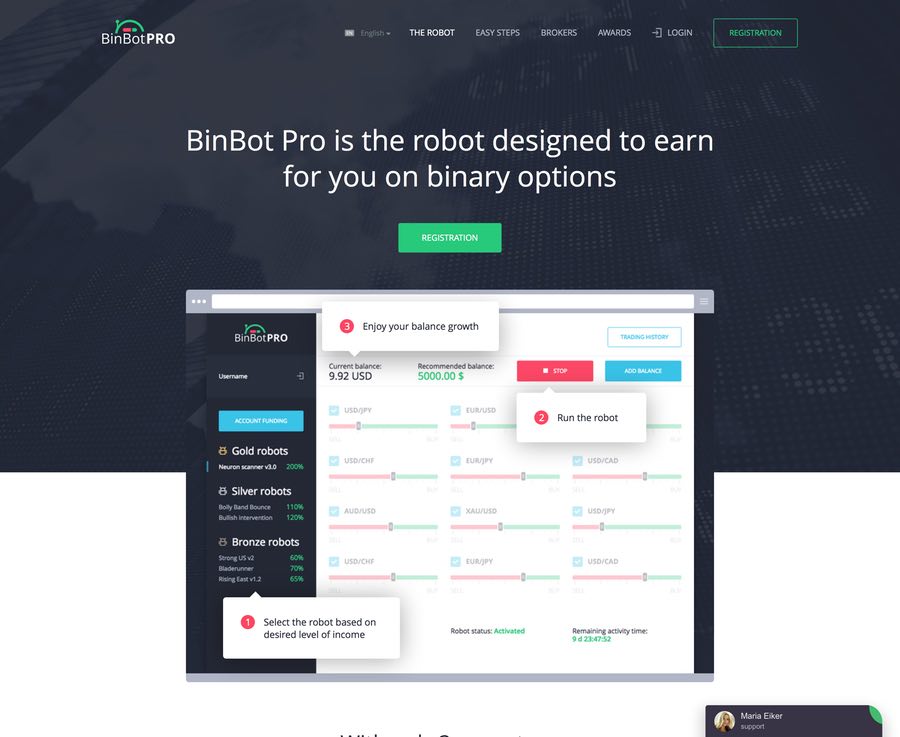 BinBot Pro Robot Review - Homepage