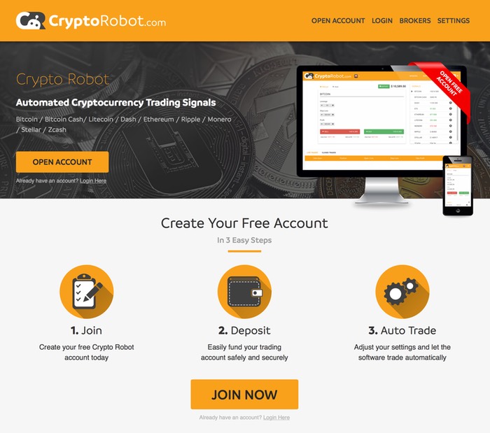 CryptoRobot Review - Homepage