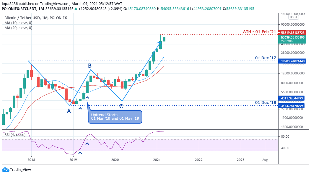 BTCUSD monthly chart (trading view) 